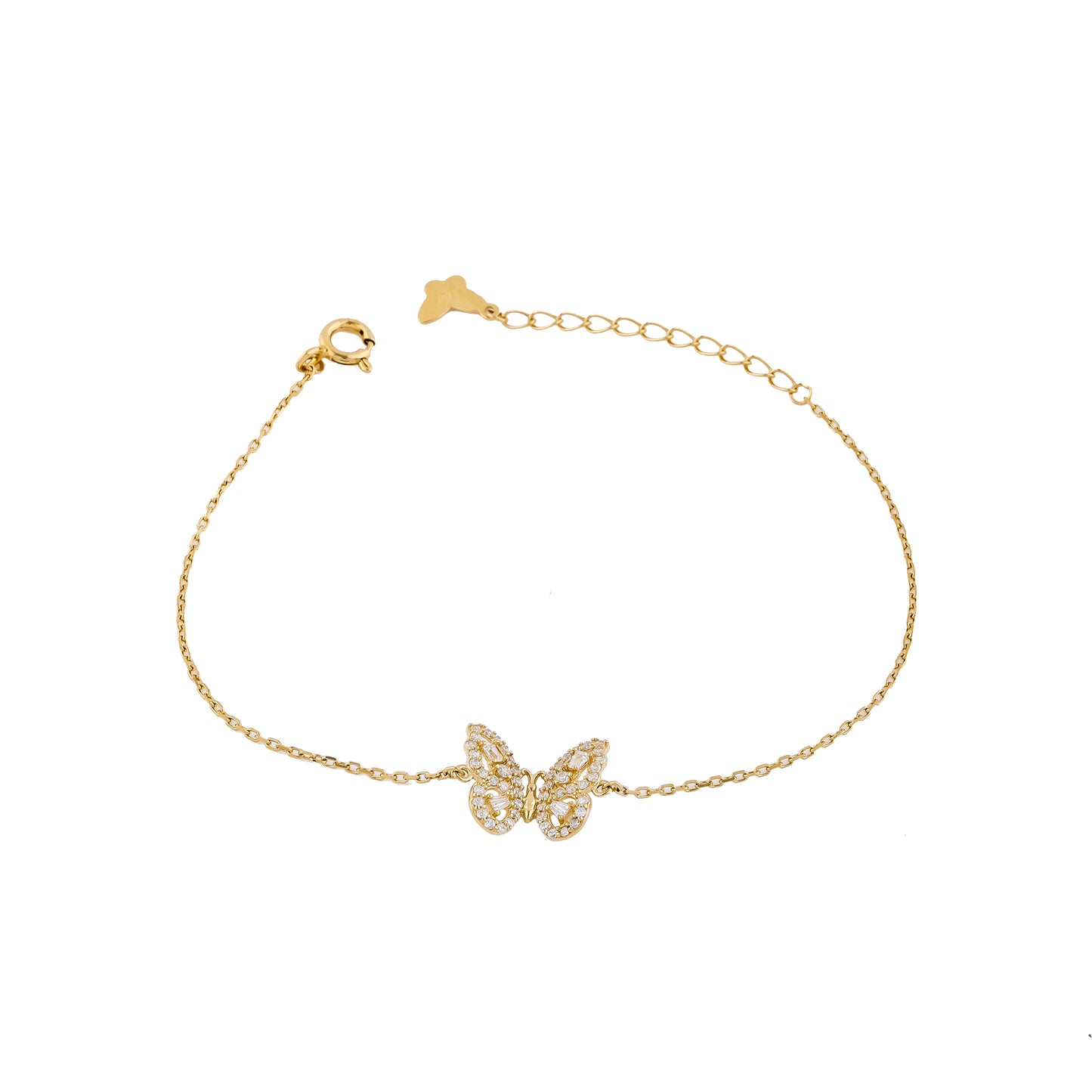Whimsical Gold Butterfly Link Bracelet Adjustable and Stylish