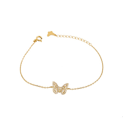 Whimsical Gold Butterfly Link Bracelet Adjustable and Stylish